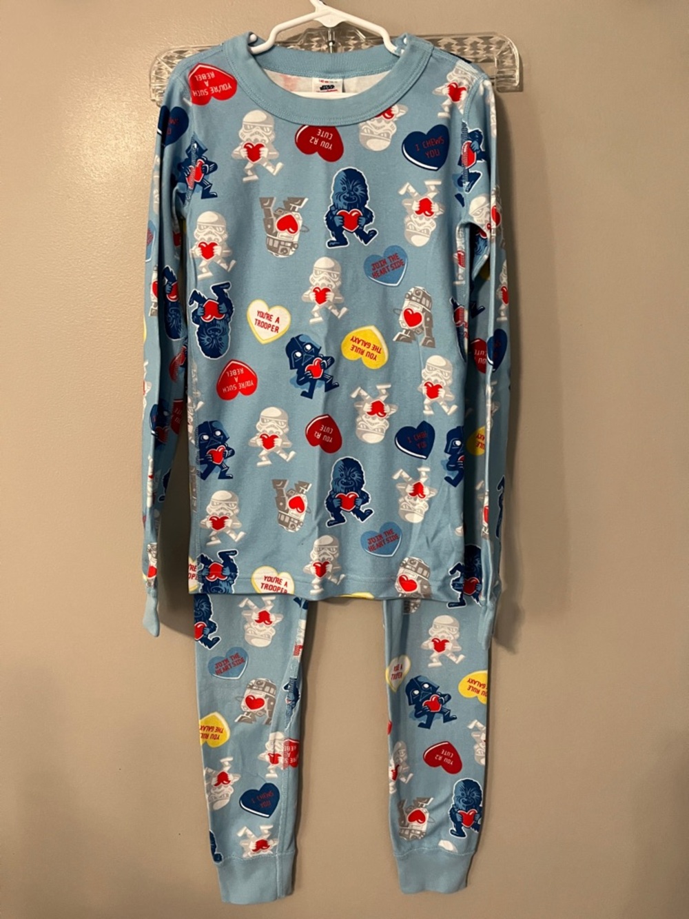 Hanna Andersson Star Wars Pajama Long John Set Blue Valentine's Size 10
